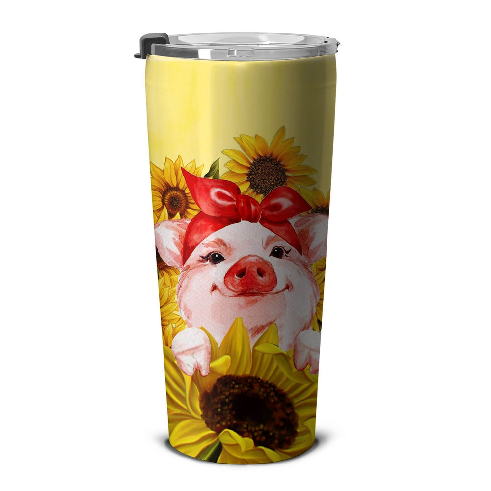 Pig Sunflower Custom Tumbler Stainless Steel