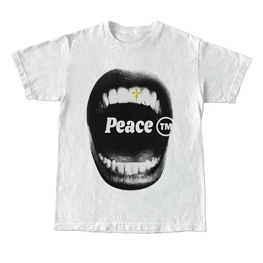 Purpoz Peace T-shirt, Gift for Her, Gift for Him, Vintage 90s style top clothing, Unisex graphic Streetwear shirts