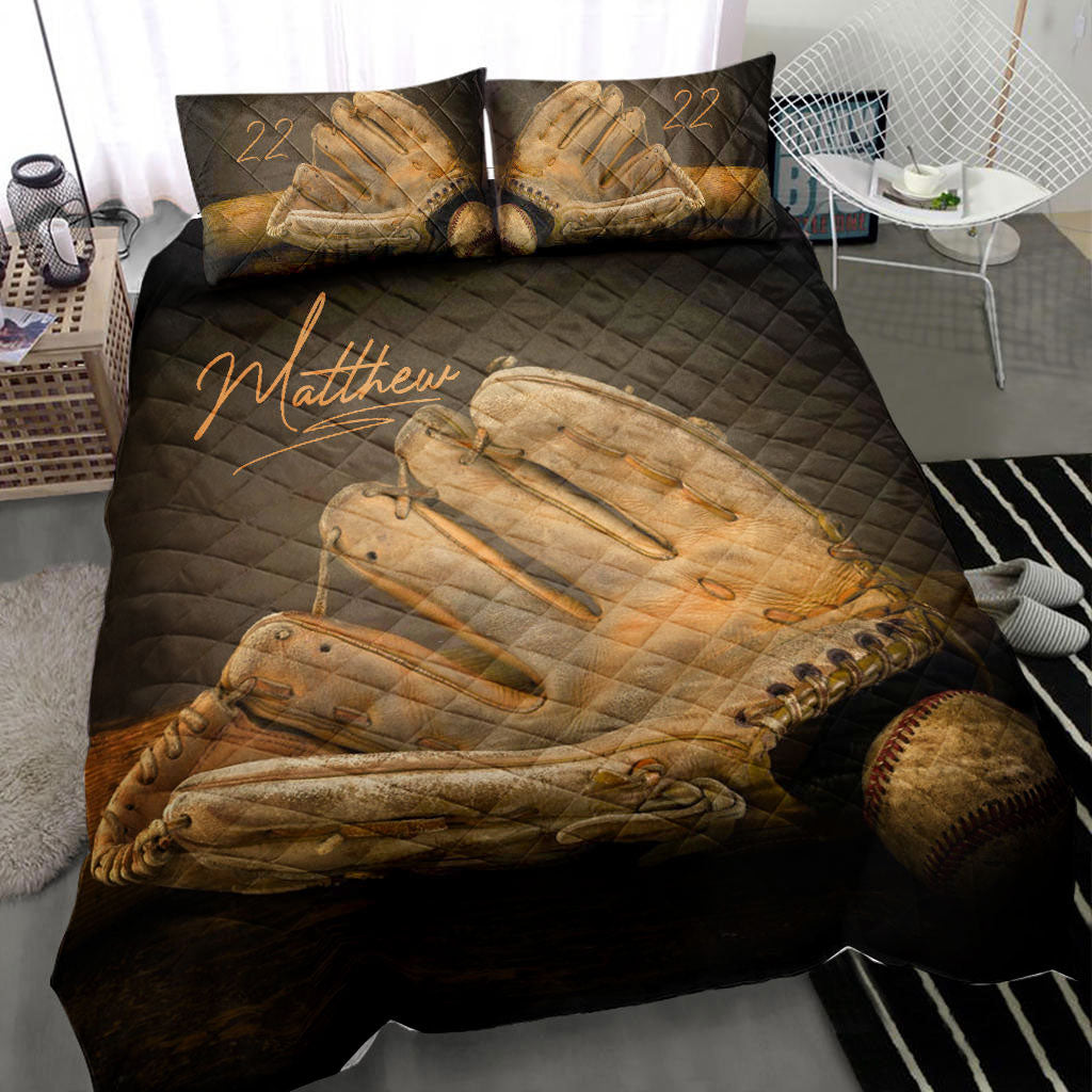 Baseball Quilt Set, Baseball Quilt Blanket With Pillowcases, Quilt Bedding Set, Sports Gifts