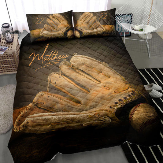 Baseball Quilt Set, Baseball Quilt Blanket With Pillowcases, Quilt Bedding Set, Sports Gifts