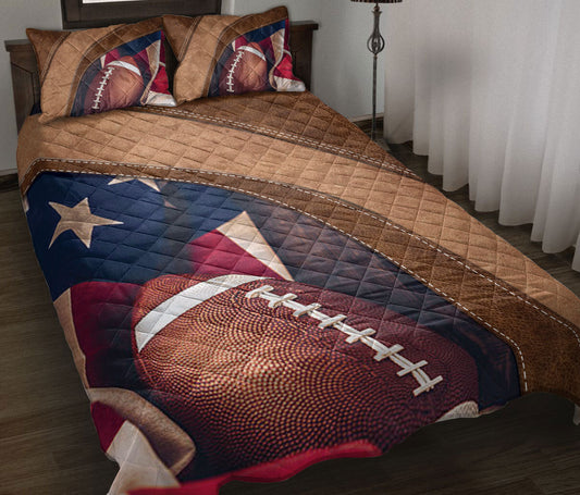 Football Quilt Set, American Football Football Quilt Blanket With Pillowcases, Quilt Bedding Set