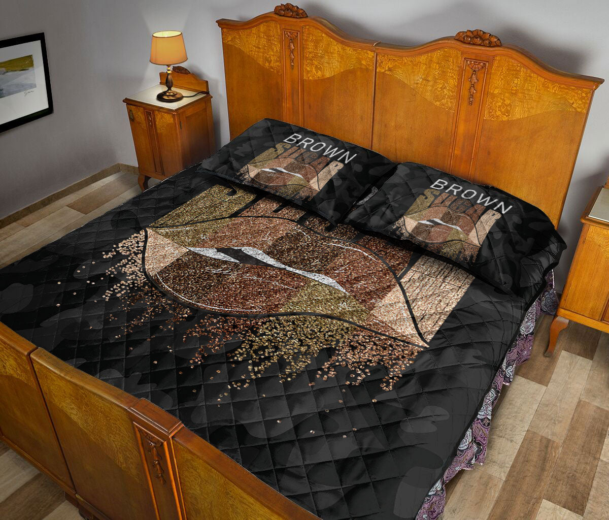 African Quilt Set, Afro African American Black Girl Princess Natural Hairstyle Sugar Quilt Blanket With Pillowcases, Quilt Bedding Set