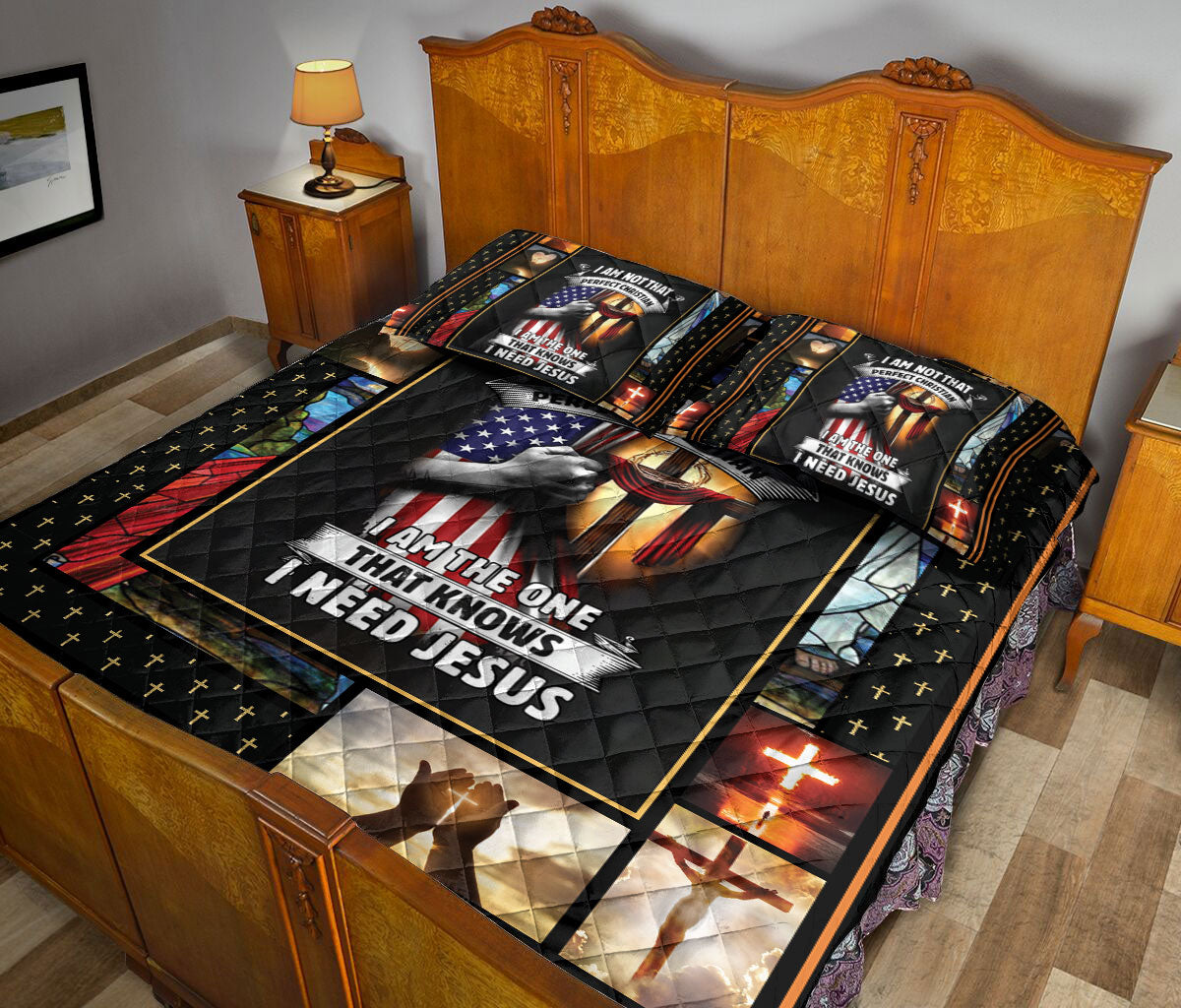 Christian, Jesus, God, Bible Quilt Set, I'M Not A Perfectian I Need Jesusian Quilt Blanket With Pillowcases, Quilt Bedding Set