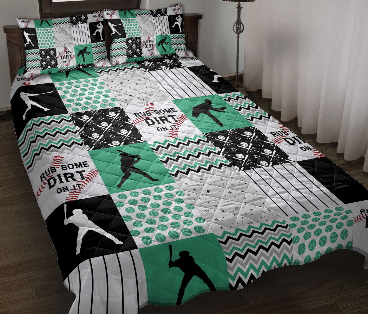 Baseball Quilt Set, Baseball Patchwork Quilt Blanket With Pillowcases, Quilt Bedding Set, Sports Gifts