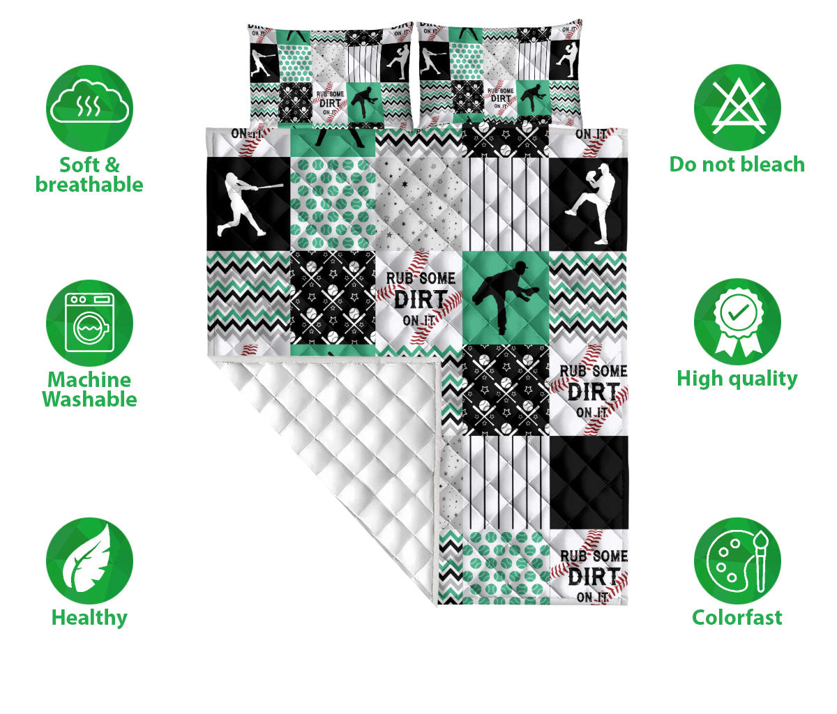 Baseball Quilt Set, Baseball Patchwork Quilt Blanket With Pillowcases, Quilt Bedding Set, Sports Gifts