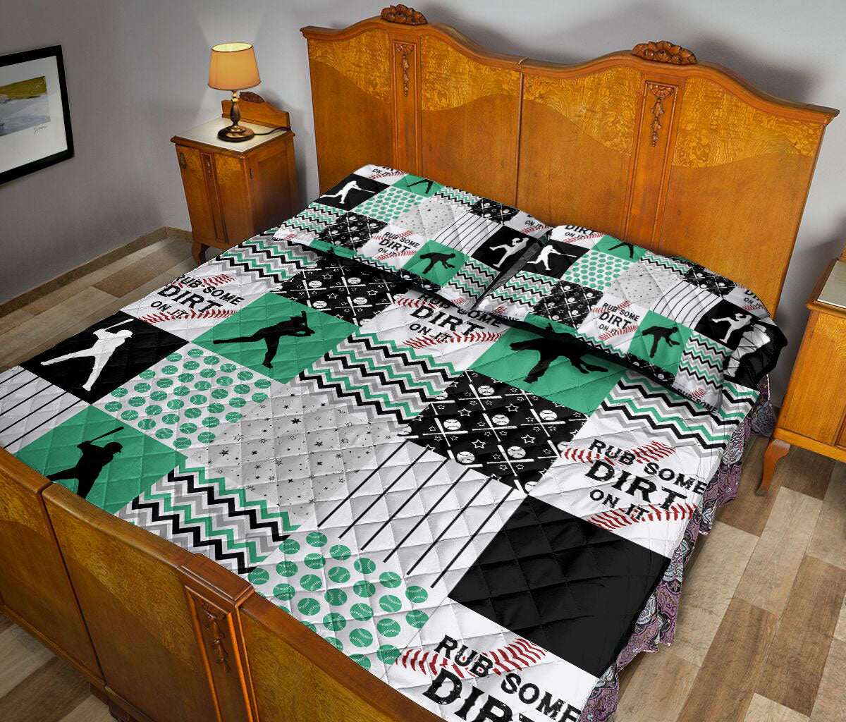 Baseball Quilt Set, Baseball Patchwork Quilt Blanket With Pillowcases, Quilt Bedding Set, Sports Gifts
