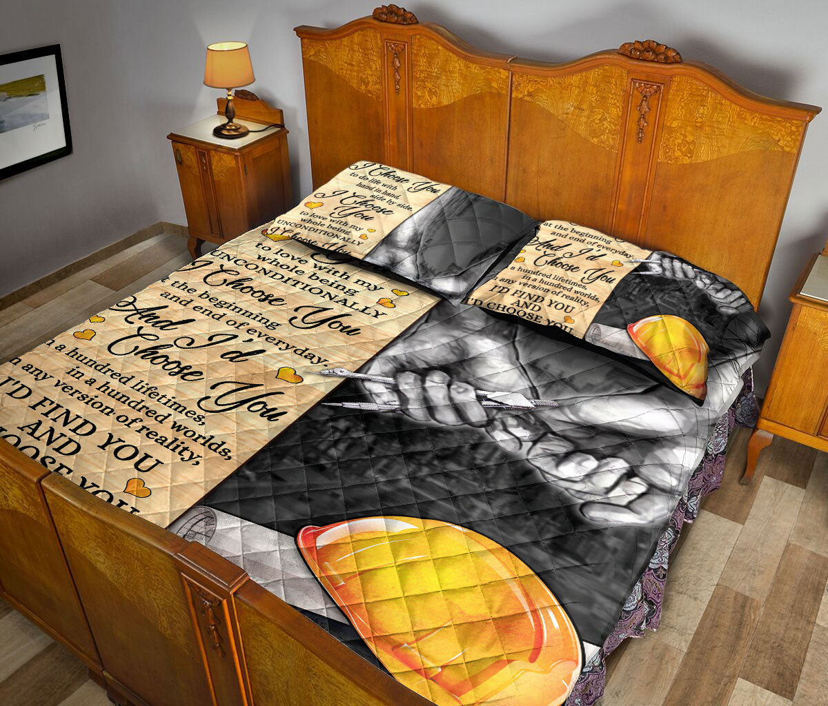 Civil Engineer Quilt Set, Civil Engineer I Find You & I Choose You Couple H Usband & Wife Quilt Blanket With Pillowcases, Quilt Bedding Set