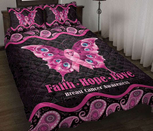 Breast Cancer Quilt Set, Dj Turntable Dj Quilt Blanket With Pillowcases, Quilt Bedding Set
