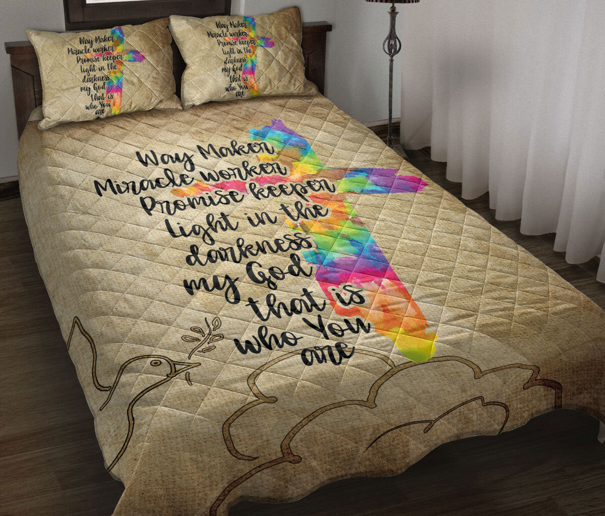 Christian, Jesus, God, Bible Quilt Set, Jesus My God Who You Are Cross Quilt Blanket With Pillowcases, Quilt Bedding Set