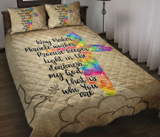 Christian, Jesus, God, Bible Quilt Set, Jesus My God Who You Are Cross Quilt Blanket With Pillowcases, Quilt Bedding Set