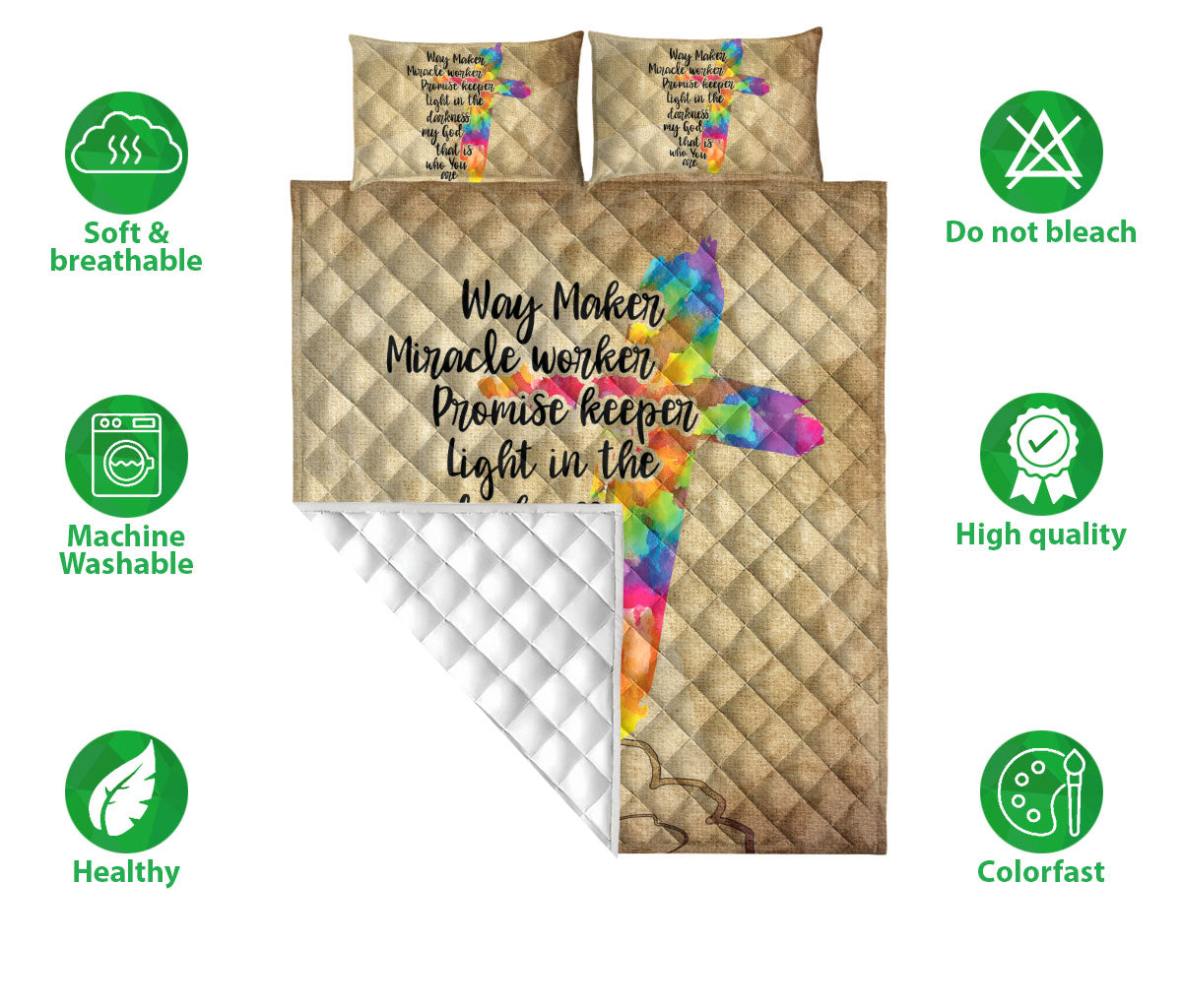 Christian, Jesus, God, Bible Quilt Set, Jesus My God Who You Are Cross Quilt Blanket With Pillowcases, Quilt Bedding Set