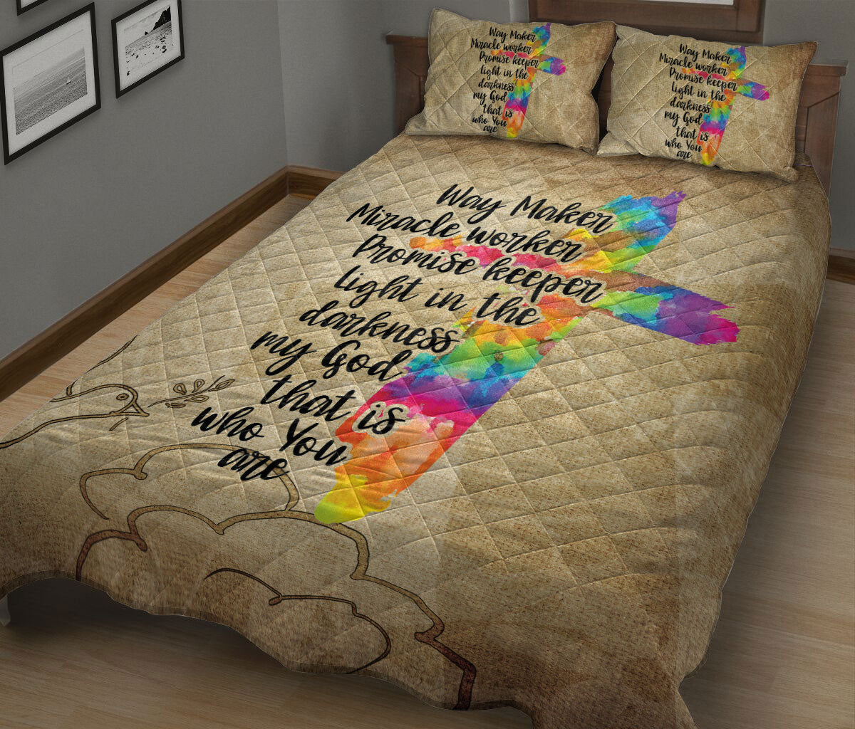 Christian, Jesus, God, Bible Quilt Set, Jesus My God Who You Are Cross Quilt Blanket With Pillowcases, Quilt Bedding Set