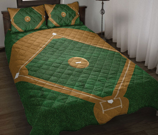 Baseball Quilt Set, Baseball Ball Field Baseball Men Women Kids Quilt Blanket With Pillowcases, Quilt Bedding Set, Sports Gifts