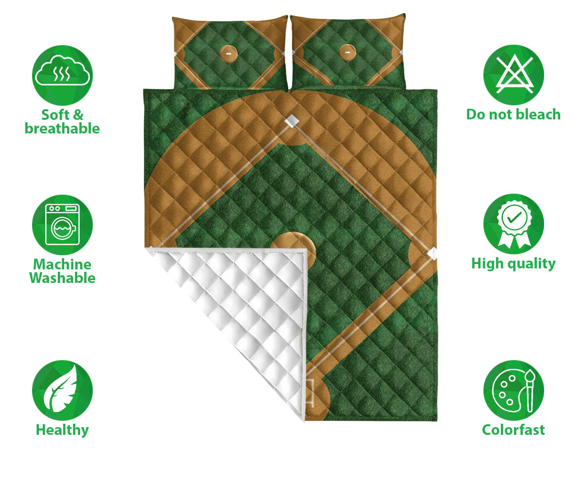 Baseball Quilt Set, Baseball Ball Field Baseball Men Women Kids Quilt Blanket With Pillowcases, Quilt Bedding Set, Sports Gifts