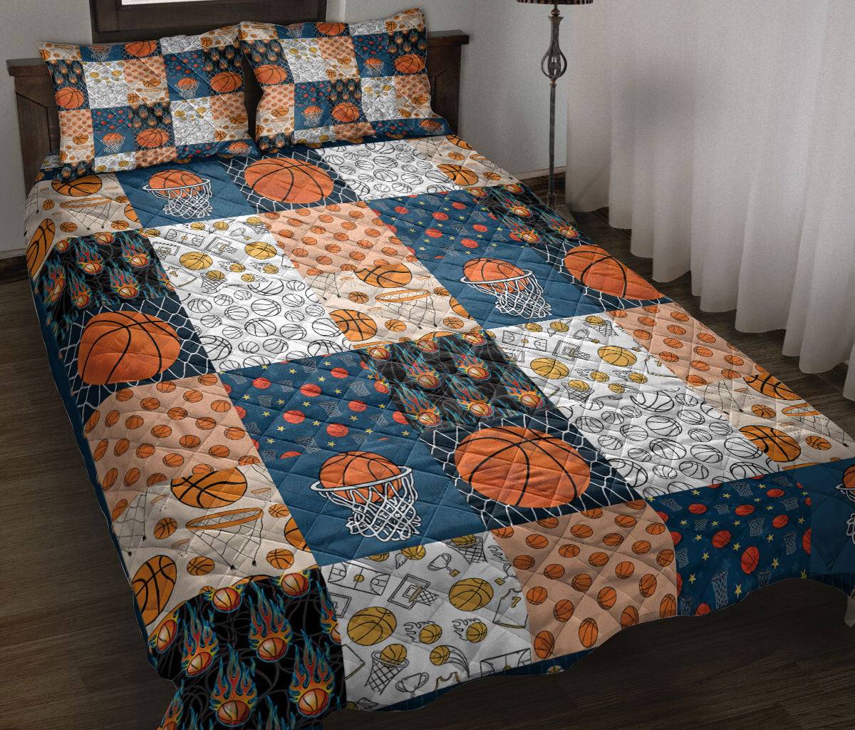 Basketball Quilt Set, Basketball Quilt Blanket With Pillowcases, Quilt Bedding Set