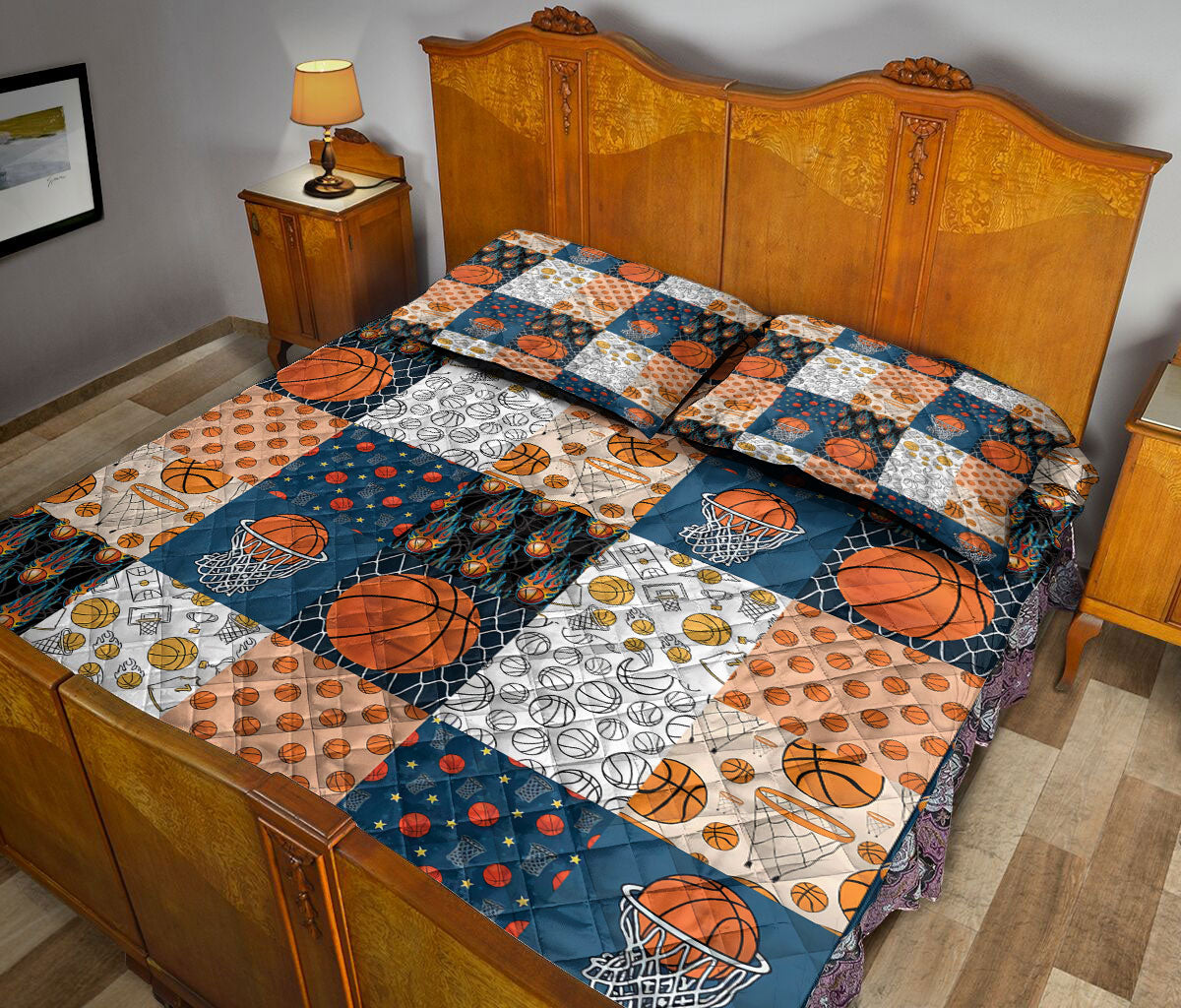 Basketball Quilt Set, Basketball Quilt Blanket With Pillowcases, Quilt Bedding Set