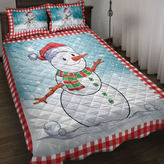 Golf Quilt Set, Funnymas Golf Balls Santa Snowman Quilt Blanket With Pillowcases, Quilt Bedding Set, Christmas Gift