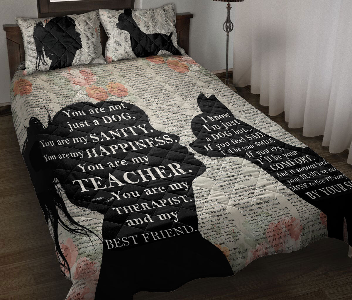 Chihuahua Quilt Set, You Are Not J Ust A Dog You Are My Sanity Chihuahua Quilt Blanket With Pillowcases, Quilt Bedding Set