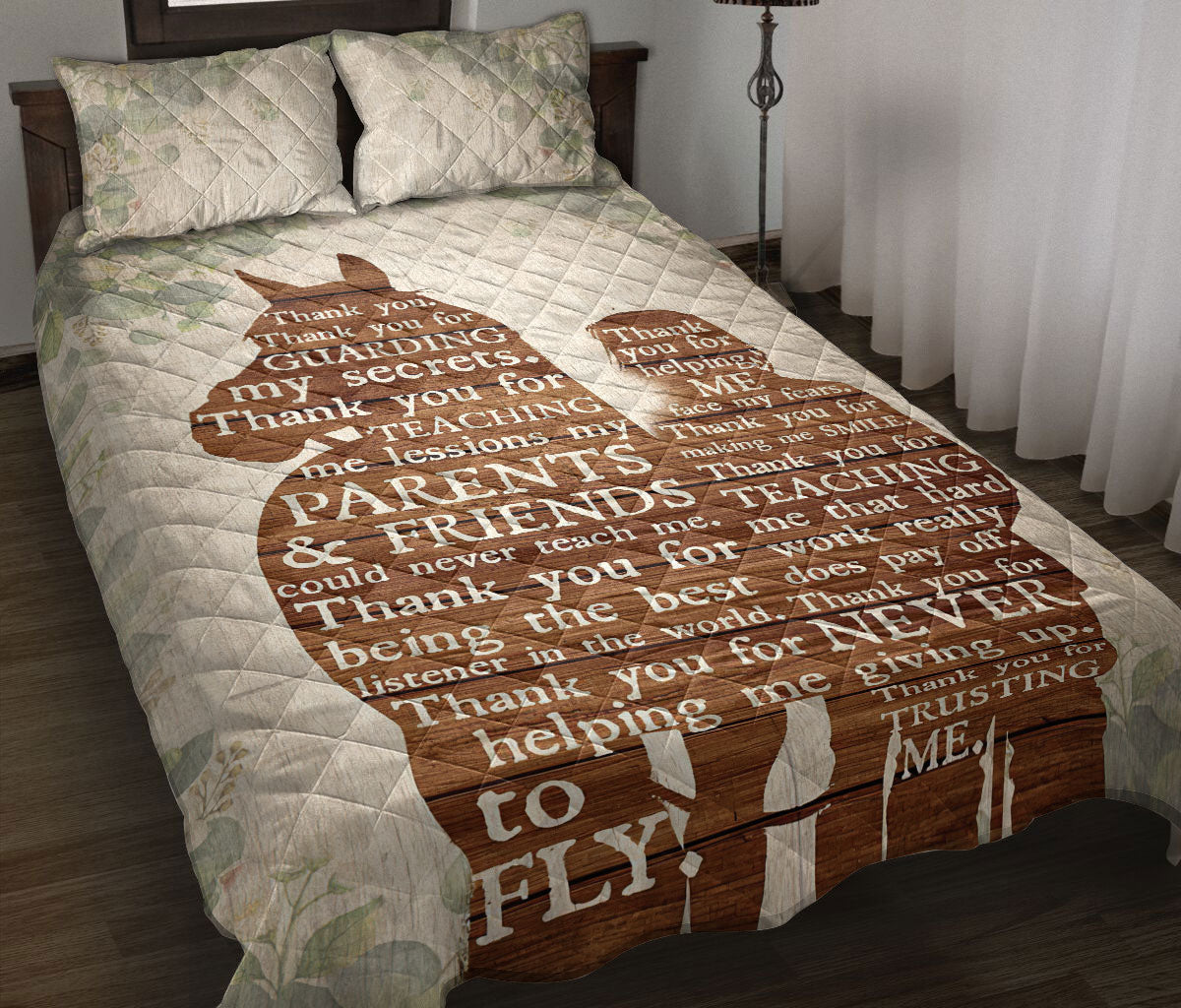 Cowboy Quilt Set, Farmer Horse Cowboy Cowgirl Beige R Ustic Western Quilt Blanket With Pillowcases, Quilt Bedding Set