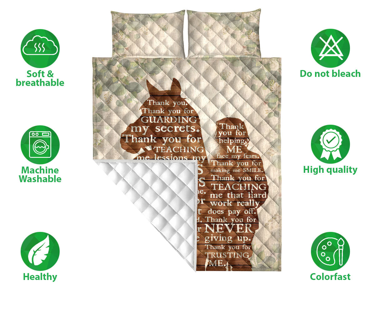 Cowboy Quilt Set, Farmer Horse Cowboy Cowgirl Beige R Ustic Western Quilt Blanket With Pillowcases, Quilt Bedding Set