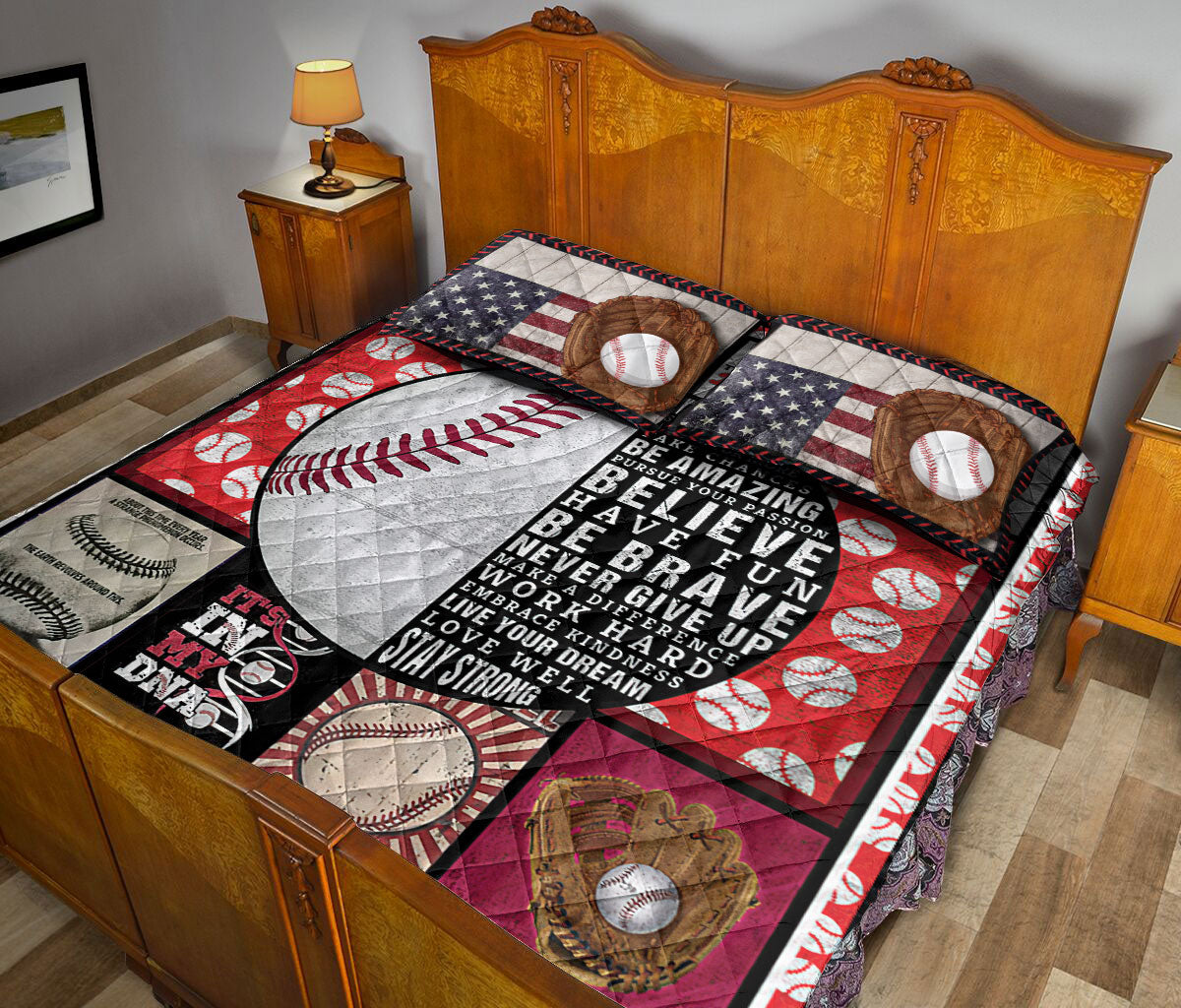 Baseball Quilt Set, Patchwork Baseball Ball Baseball Quilt Blanket With Pillowcases, Quilt Bedding Set, Sports Gifts