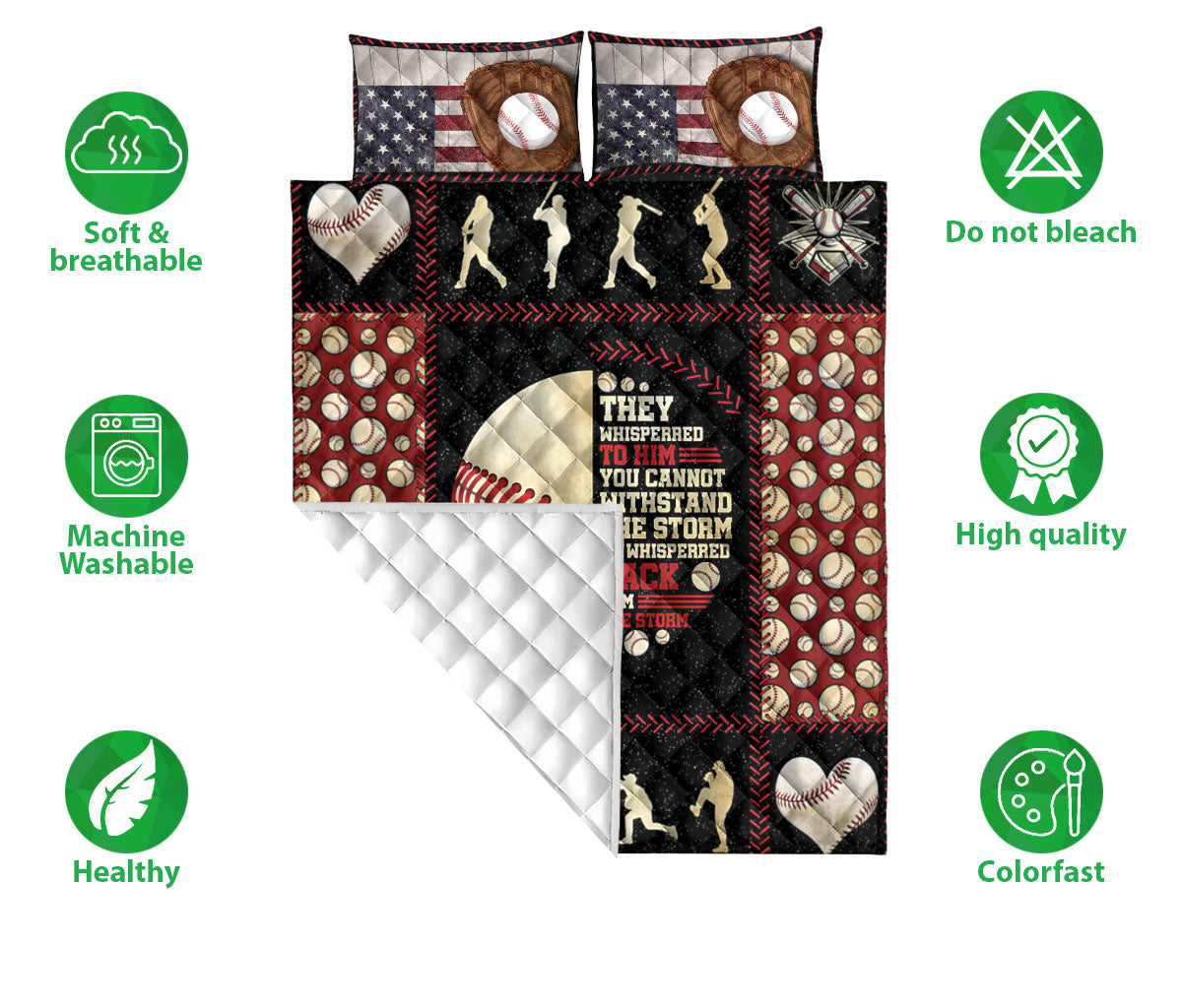 Baseball Quilt Set, Patchwork Ball Baseball Player Posing Quilt Blanket With Pillowcases, Quilt Bedding Set, Sports Gifts