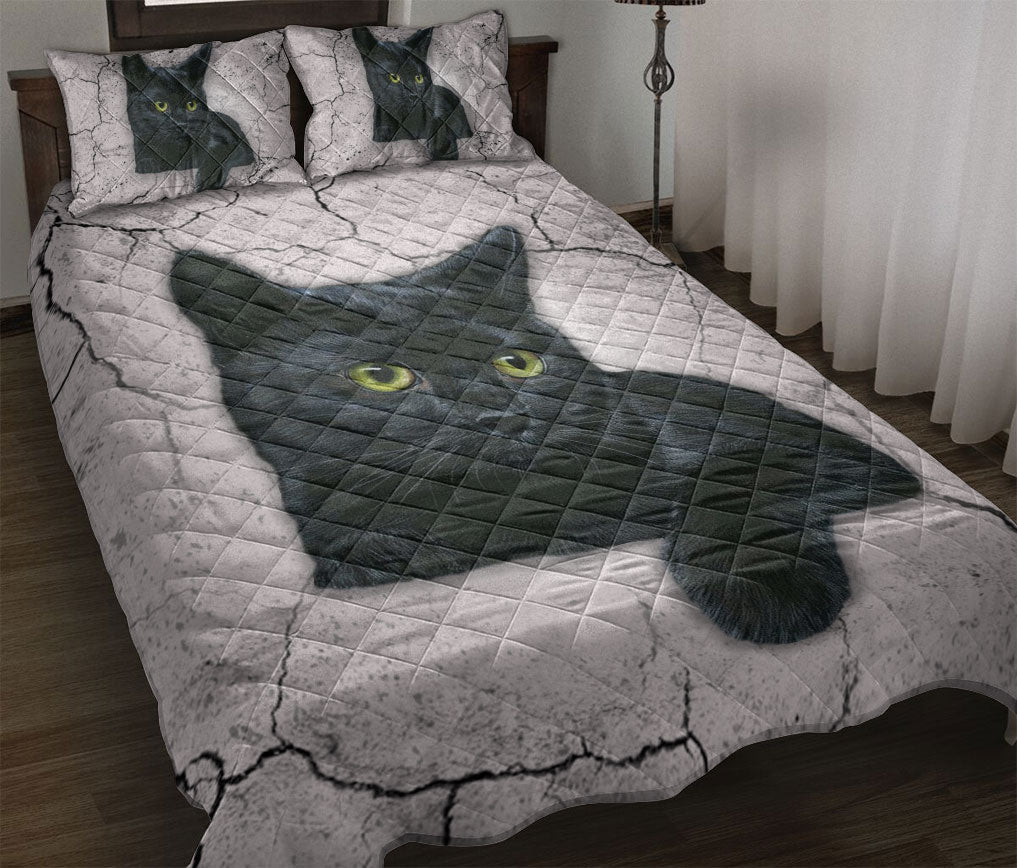 Black Cat,Cat Quilt Set, Black Cat Quilt Blanket With Pillowcases, Quilt Bedding Set