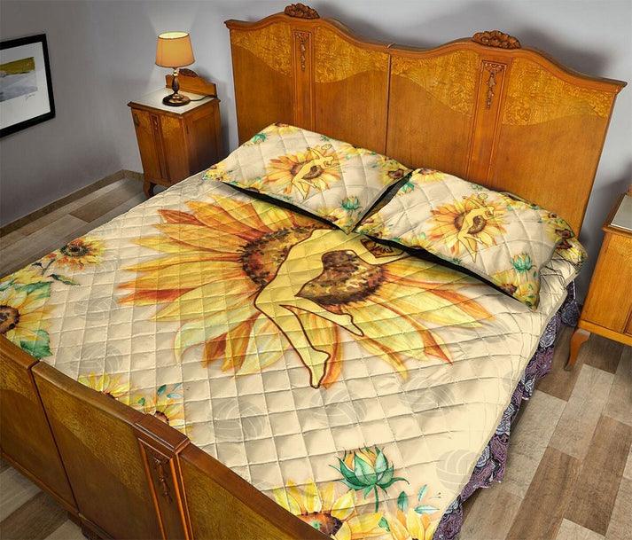 Personalized Volleyball Girl Sunflower Yellow 3-Piece Quilt Bedding Set