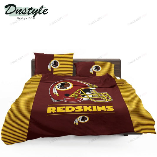 NFL Washington Redskins Brown Golden Stripes Bedding Set