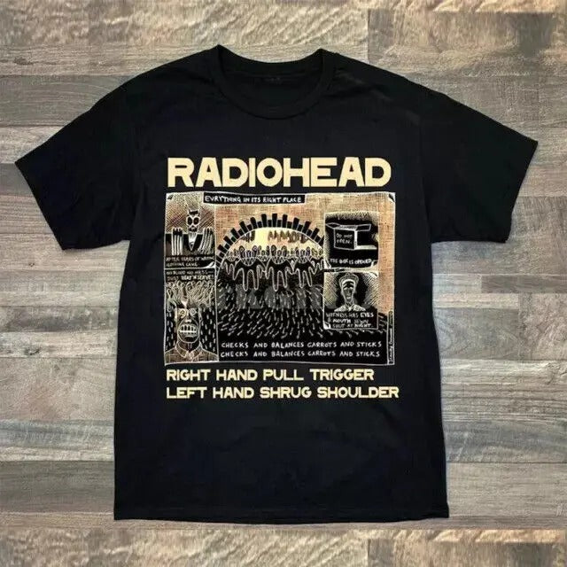Radiohead Shirt, Vintage Radiohead Concert Tour Rock Music Menswear Top