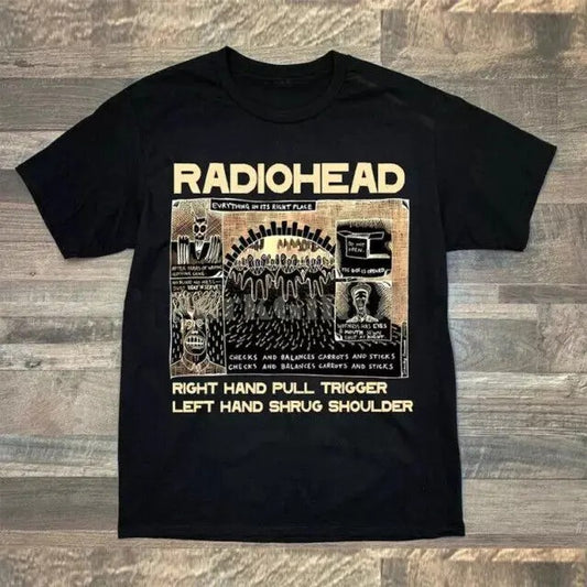 Radiohead Shirt, Vintage Radiohead Concert Tour Rock Music Menswear Top