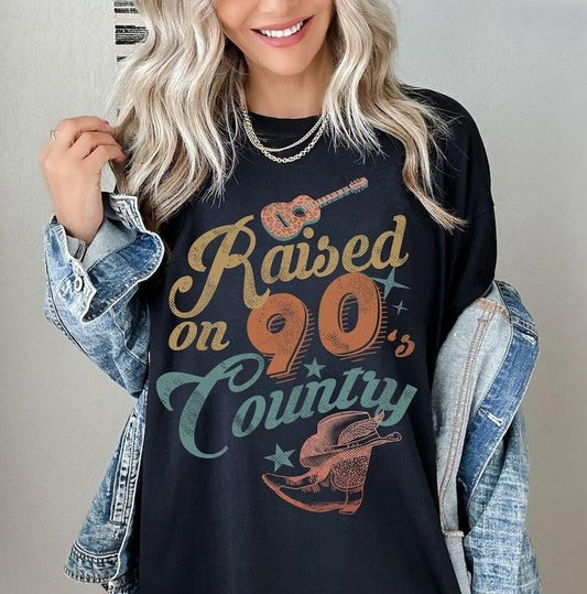 Raised on 90s Country Tshirt, Vintage 90s Country Tee, Western TShirt, Country Music Lover Shirt, Concert Tee, Festival