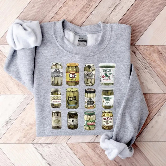 Retro Canned Pickles Sweatshirt Pickle Lovers Hoodie Pickle Crewneck Sweatshirt Canning Shirt Pickle Shirt Pickle Crewneck Sweatshirt