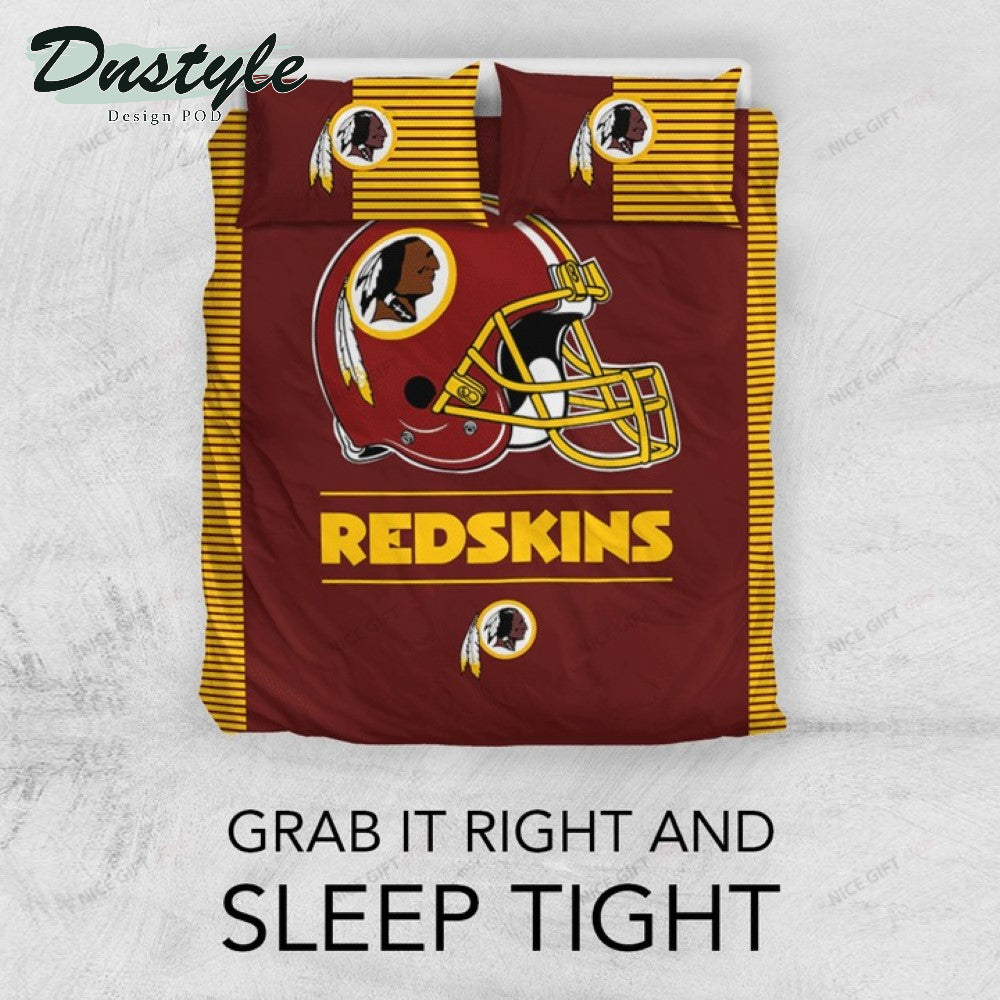 NFL Washington Redskins Brown Golden Stripes Bedding Set