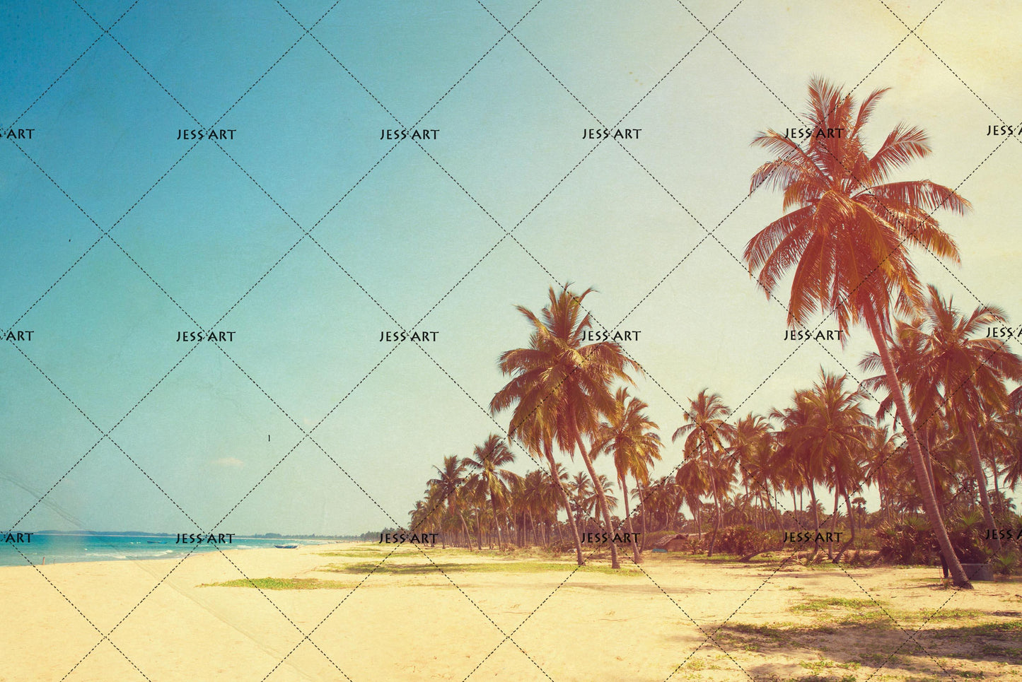 3D Blue Sea Beach Coconut Tree Quilt Cover Set Bedding Set Pillowcases 64