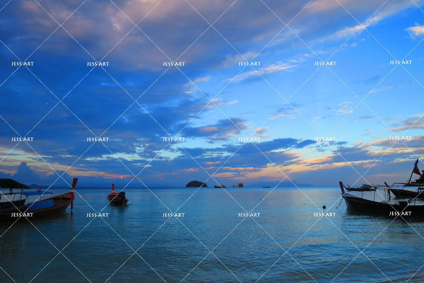 3D Blue Sea Sky Boat Quilt Cover Set Bedding Set Pillowcases 83