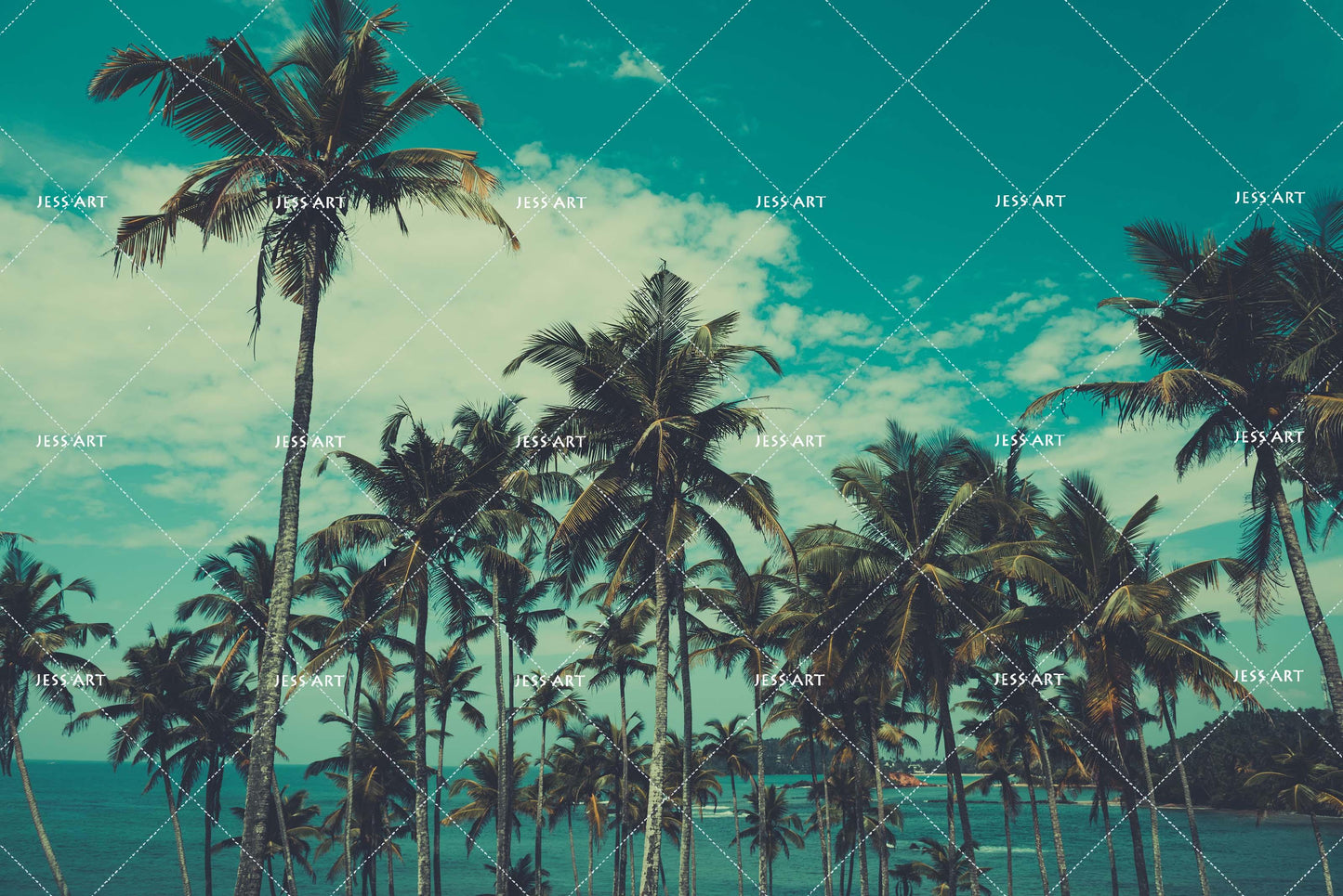 3D Blue Sea Coconut Tree Quilt Cover Set Bedding Set Pillowcases 24