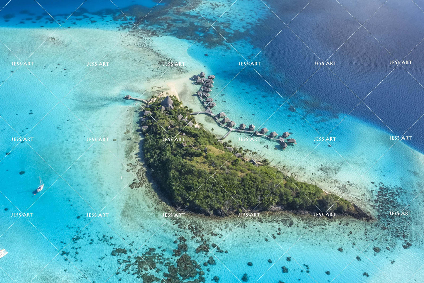 3D Blue Sea Island Forest Quilt Cover Set Bedding Set Pillowcases 43