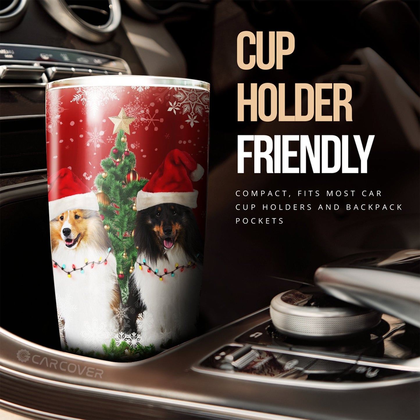 Shetland Sheepdogs Tumbler Cup Custom Animal Car Accessories Christmas Decorations