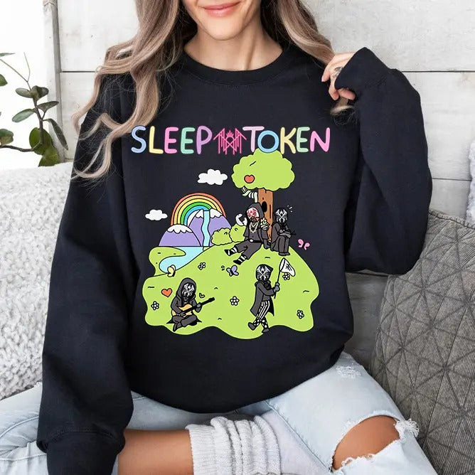 Sleep Token C0wboy Rider Sweatshirt Funny Vibes Cozy Crewneck Sweater