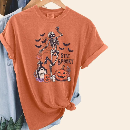Stay Spooky Halloween Shirt, Halloween Skeleton Tee, Witch T-shirt, Gift For Halloween, Halloween Tee, Skeleton Fall Halloween Tshirt