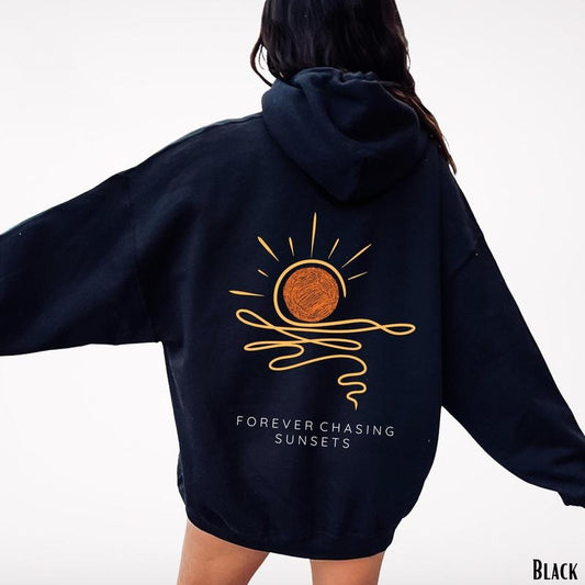 Sunset Hoodie Sweatshirt T-shirt, Beach Sweater, Beach Hoodies, Beachy Crewneck, Coconut Girl, Summer Beach Shirt