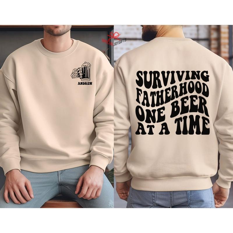 Surviving Fatherhood One Beer At A Time Fatherhood Shirt Drinking Husband Fathers Day Gift Gift For Dad Gift For Dad Custom Dad Gift TK43GN