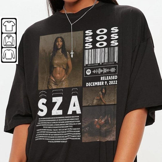 Sza Music Merch Shirt, Sza Sos Album 90s Tee, Sza Tour Rapper GiftInspired Sweatshirt