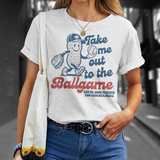 Take Me Out To The BallGame Tshirt, Cute Baseball Mom T-Shirt, Retro Baseballer Shirt, T-Ball Mama, Trendy Oversized Tee Top Womenswear