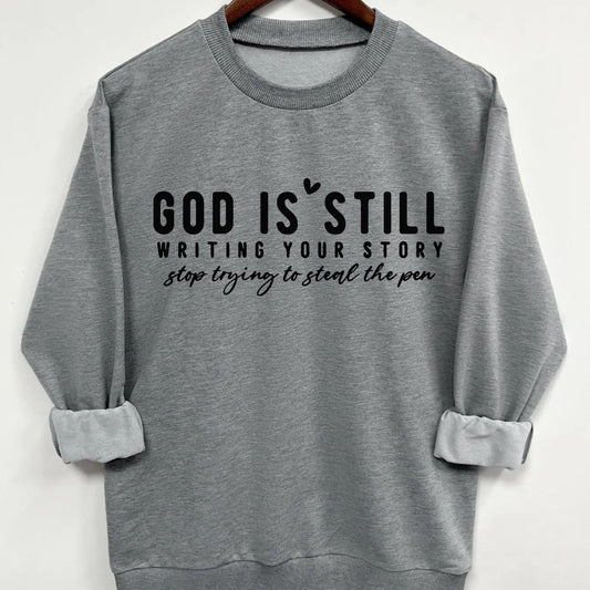 Teen Girl's Letter Print Crew Neck Sweatshirt, Casual Long Sleeve Pullover for Daily Wear, Fashion Cozy Top for Teenager