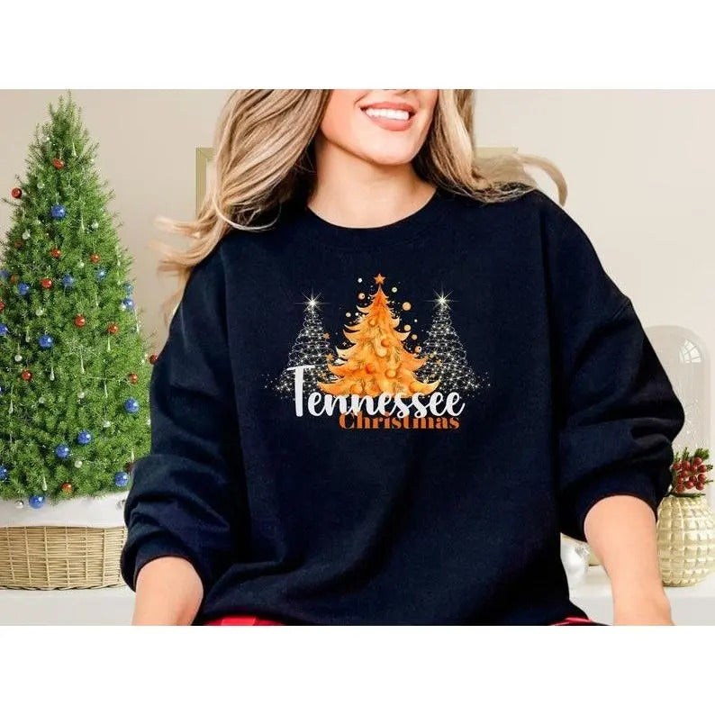 Tennessee Christmas Sweatshirt, Go Big Orange, Football Lover Christmas Apparel, TN Mom Gift, Go Vols, TN Travel Gift, TN Fan Shirt
