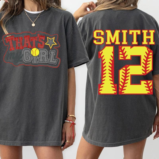 Thats My Girl Softball Shirt ~ Unisex Apparel Relaxed Fit Printed In The USA Clothing Womenswear Casual Comfort Cotton