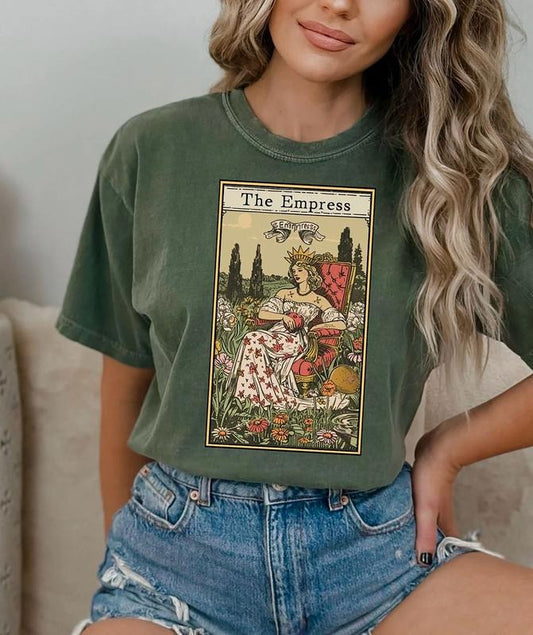 The Empress Tarot Card Shirt, Vintage Tarot Card Shirt, Goblincore Shirt, Funny Tarot Shirt, Tarot Lover Tee, Magic Mushroom T-Shirt