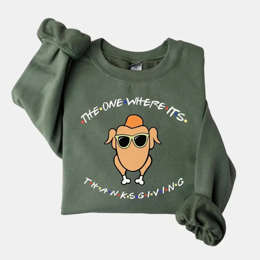 The One Where It's Thanksgiving Sweatshirt, Thanksgiving Friends Shirt, Friends Turkey Shirt